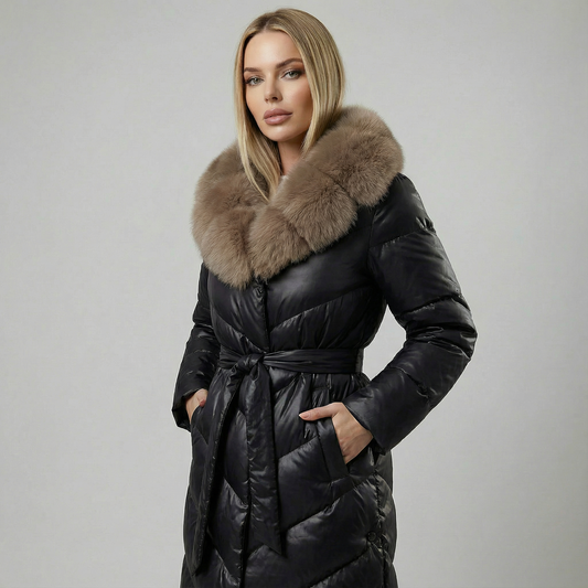 CHRISTINA | Chaqueta elegante con cuello de piel sintética