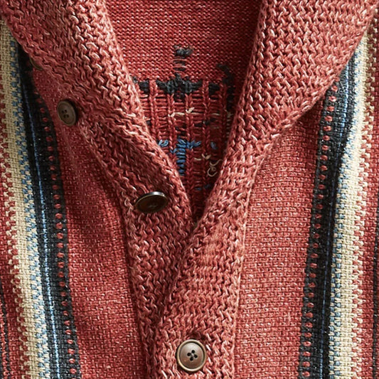 Alvar | Stickad vintagekofta med jacquardmönster