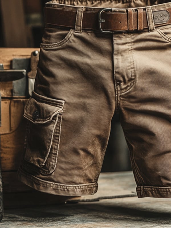 Retro cargoshorts med flera fickor