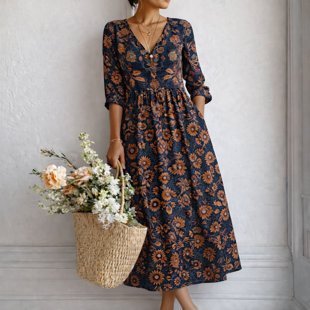 Inés – Abito Lungo Bohemien d'Ispirazione Etnica