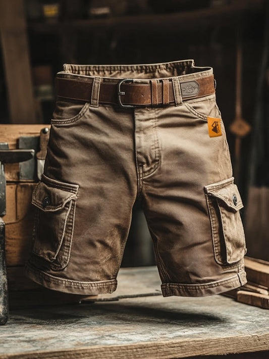 Retro cargoshorts med flera fickor