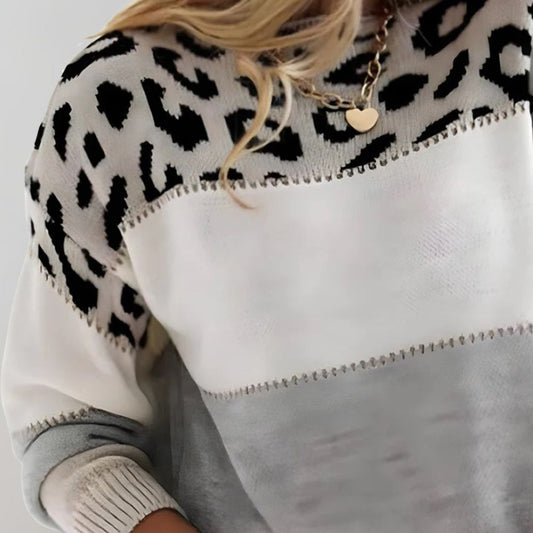 Charlene™ | Jersey informal con estampado de leopardo
