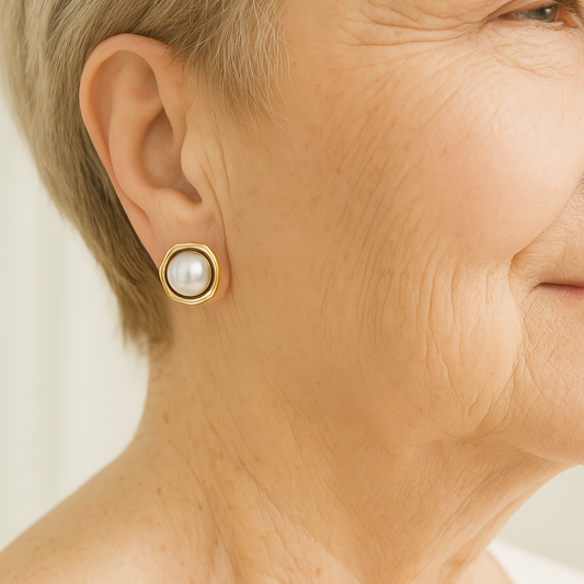 Pendientes Elegantes de Perla Negra
