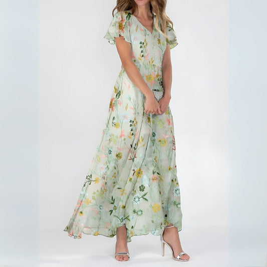 Alessia | Elegant blommig långklänning