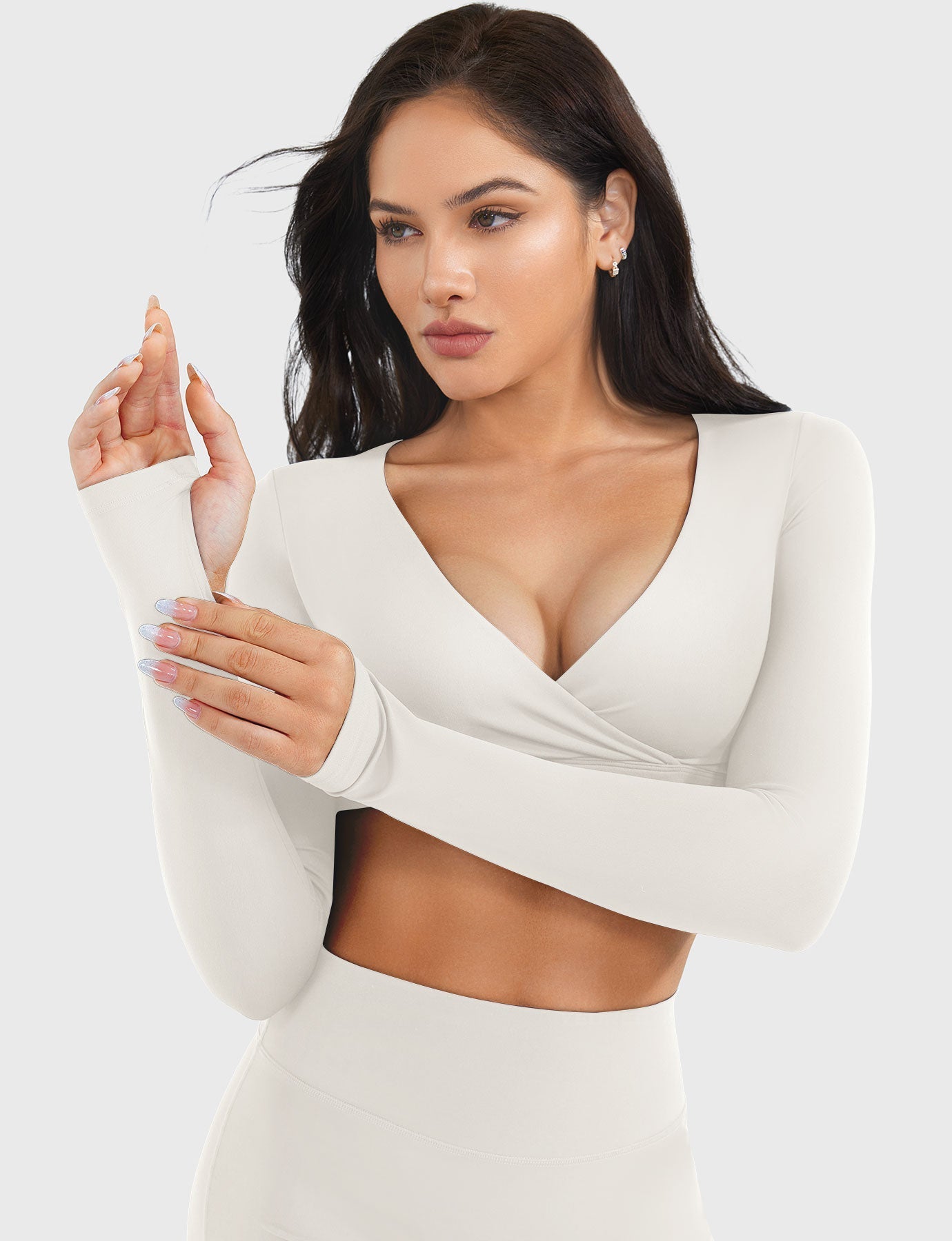 Yeoreo Aberney V-Ausschnitt Crop Top
