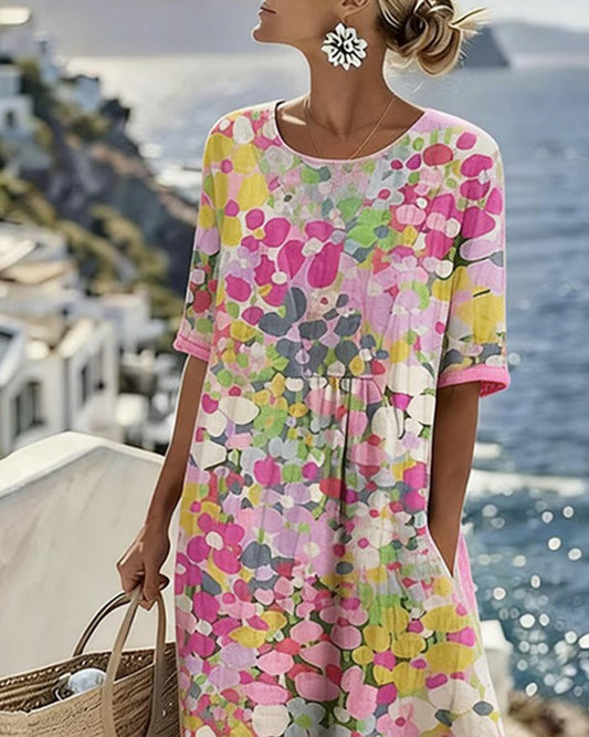 Elena | Lätt och ledig blommig midiklänning