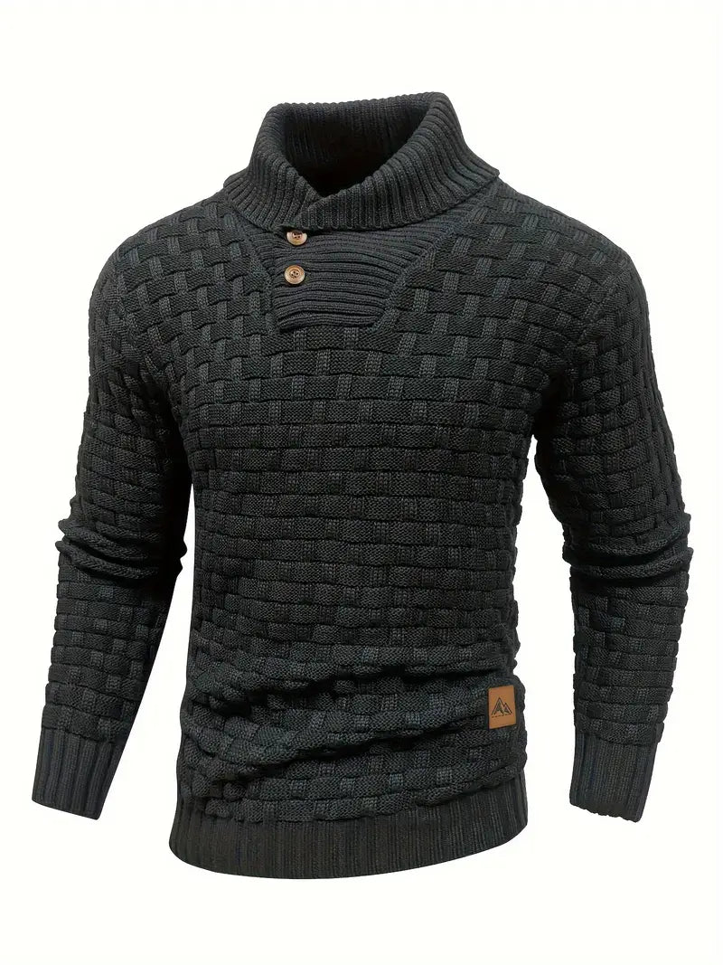 Jörgen | Stickad tröja i slim fit med krage
