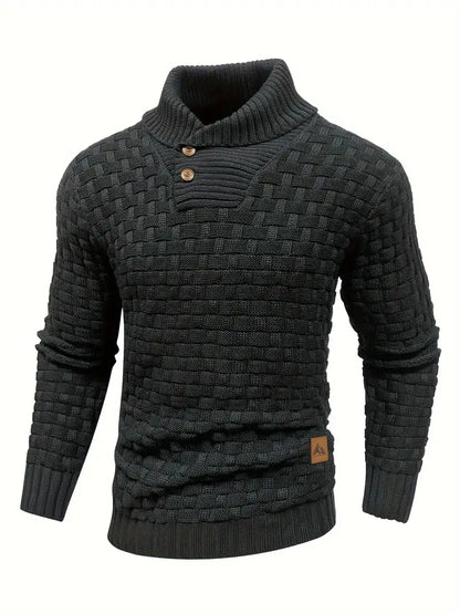 Jörgen | Stickad tröja i slim fit med krage