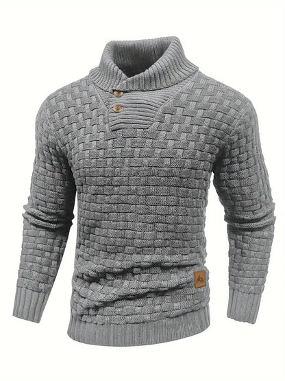 Jörgen | Stickad tröja i slim fit med krage