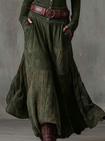 Azucena - Vestido maxi de ante con cinturón