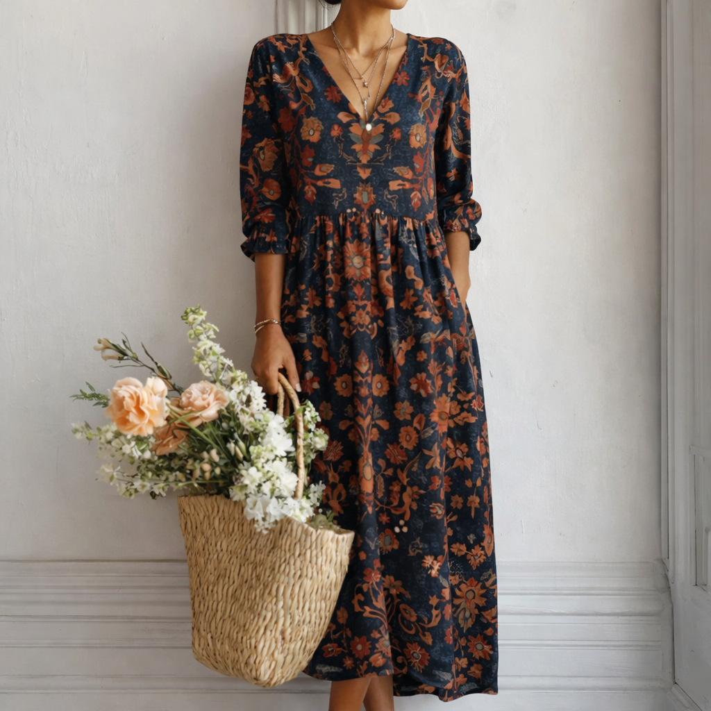 Inés – Abito Lungo Bohemien d'Ispirazione Etnica