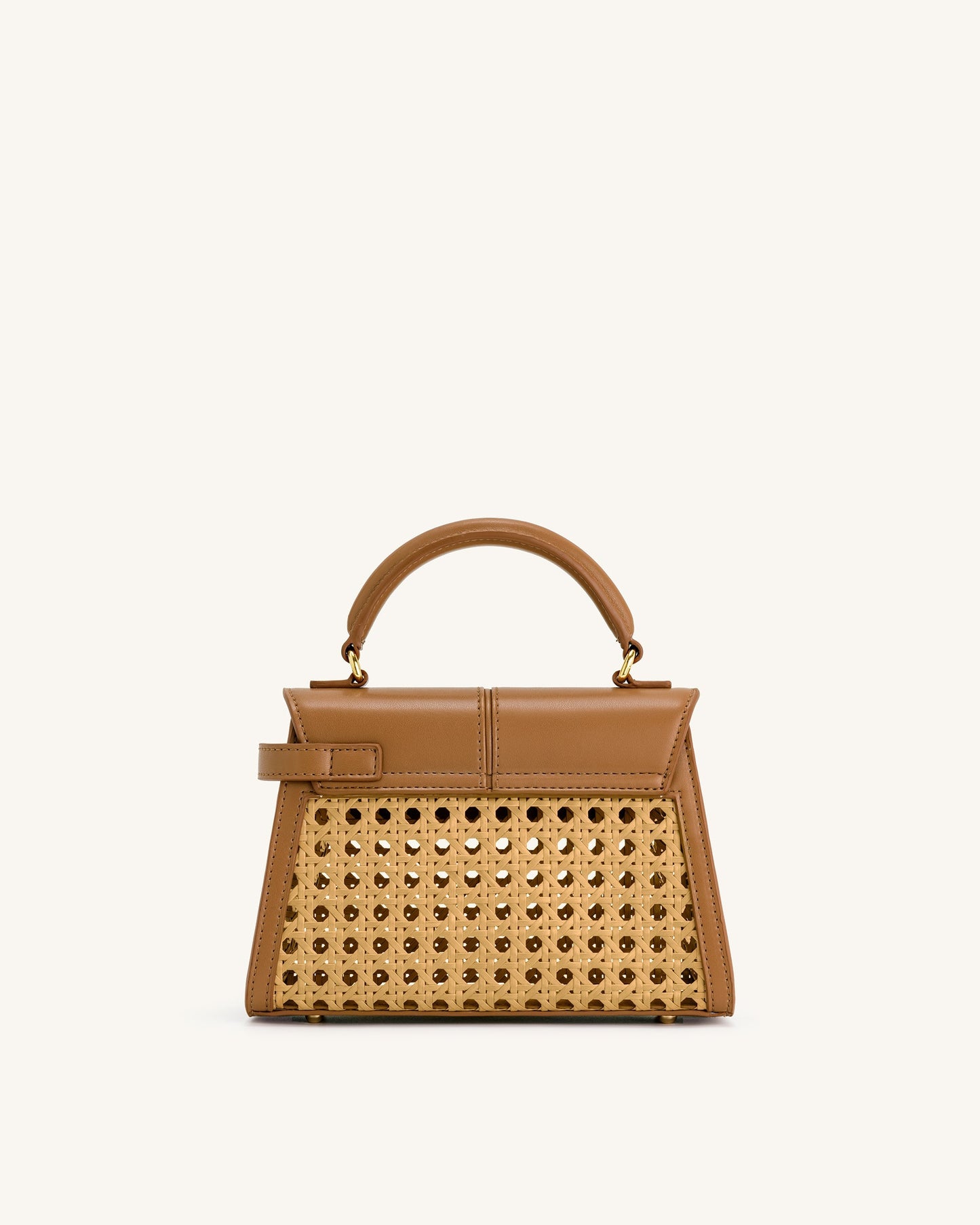 Elise Woven Top Handle Bag - Brown