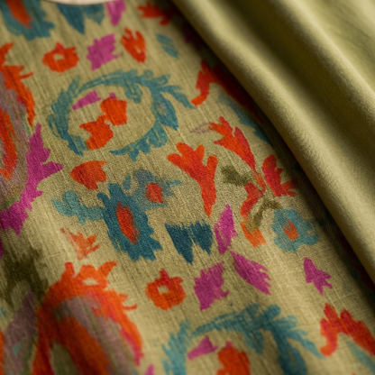 Daniela | Vestido largo estampado con chaleco a juego