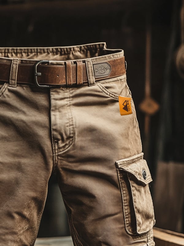 Retro cargoshorts med flera fickor