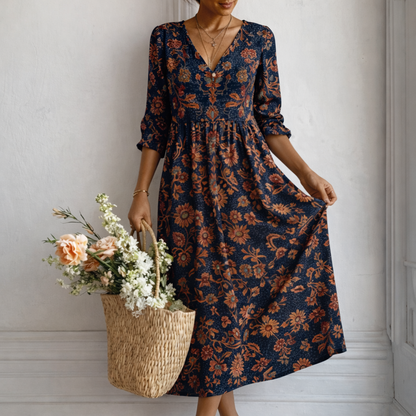 Inés – Abito Lungo Bohemien d'Ispirazione Etnica