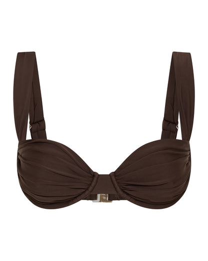 Top de bikini SIENNA en color chocolate