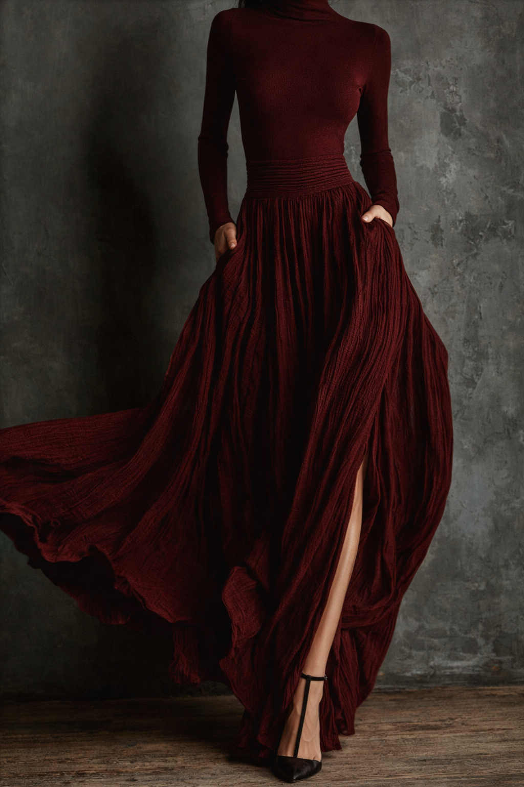 Raquel - Vestido maxi de cintura alta