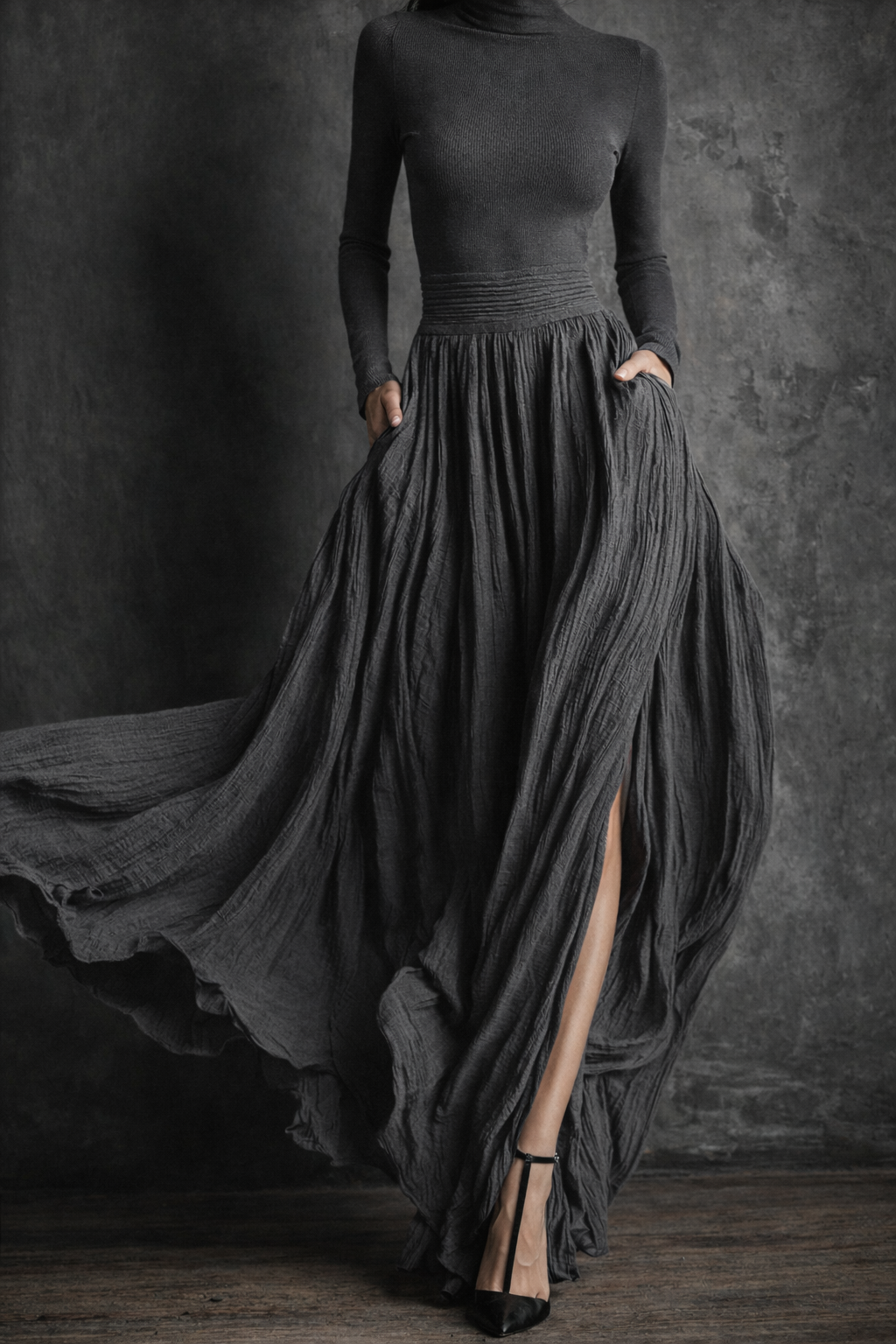 Raquel - Vestido maxi de cintura alta