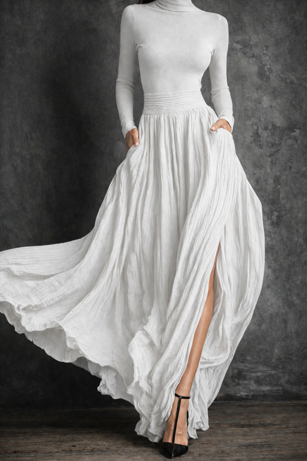 Raquel - Vestido maxi de cintura alta