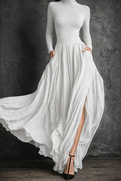 Raquel - Vestido maxi de cintura alta