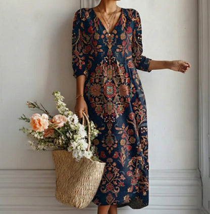 Leire – Vestido Largo de Estilo Étnico