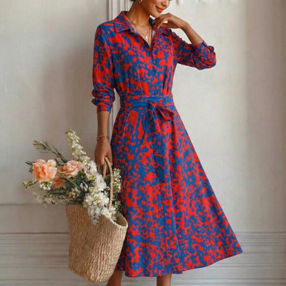 Lucía – Vestito Lungo Chemisier Stampato