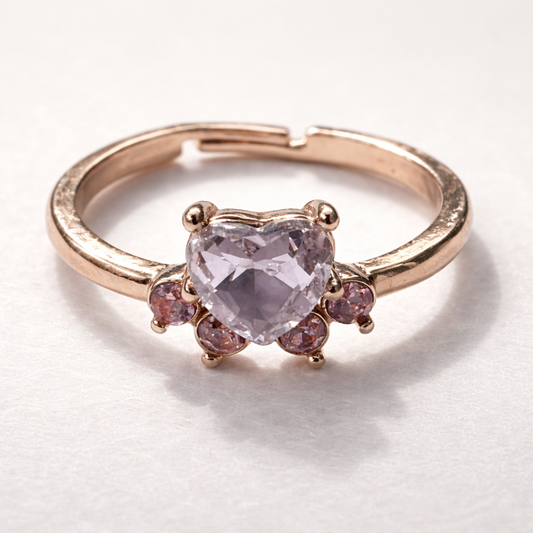 Anillo Vintage de Circonitas con Motivo de Huella