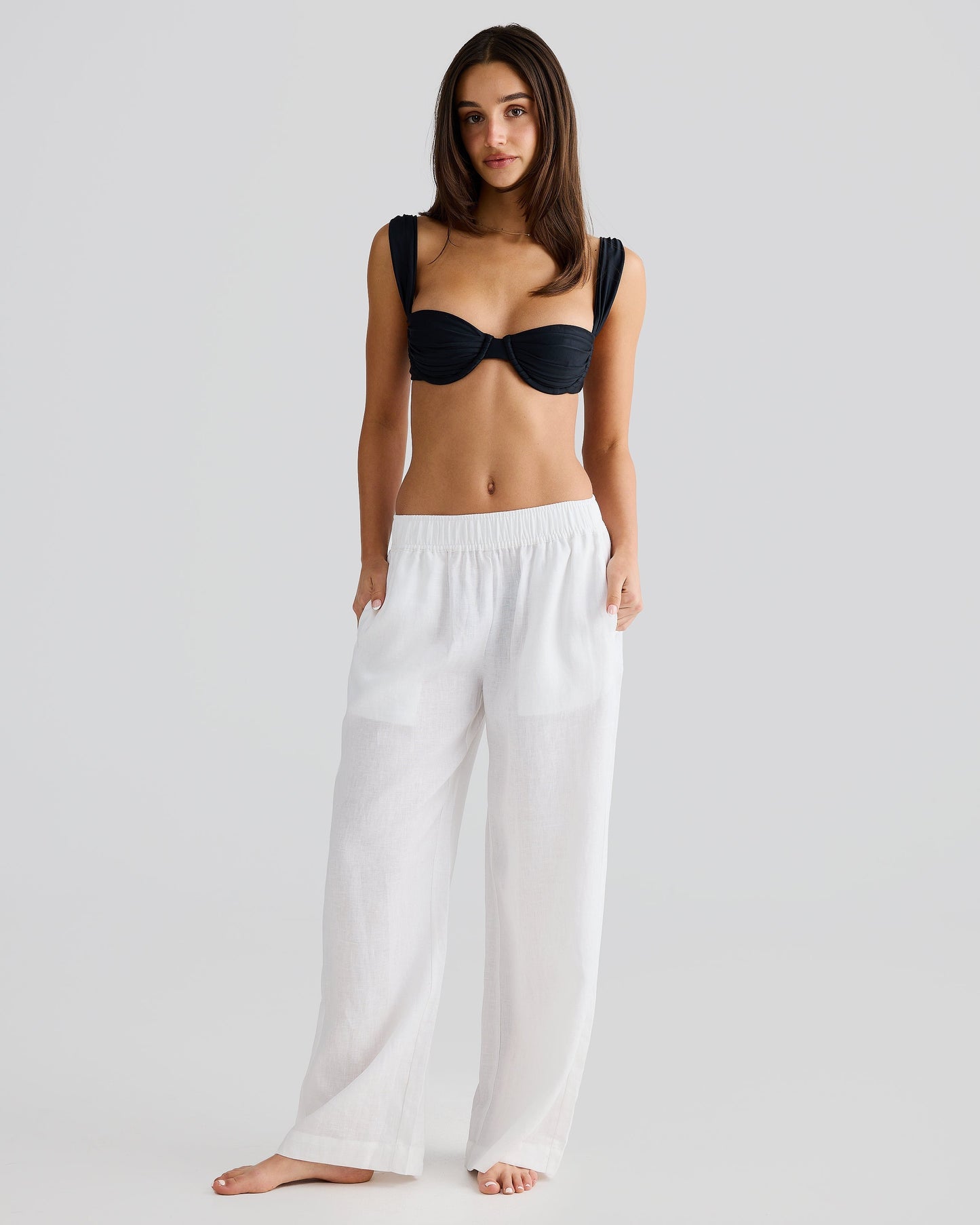 Pantalón de lino blanco