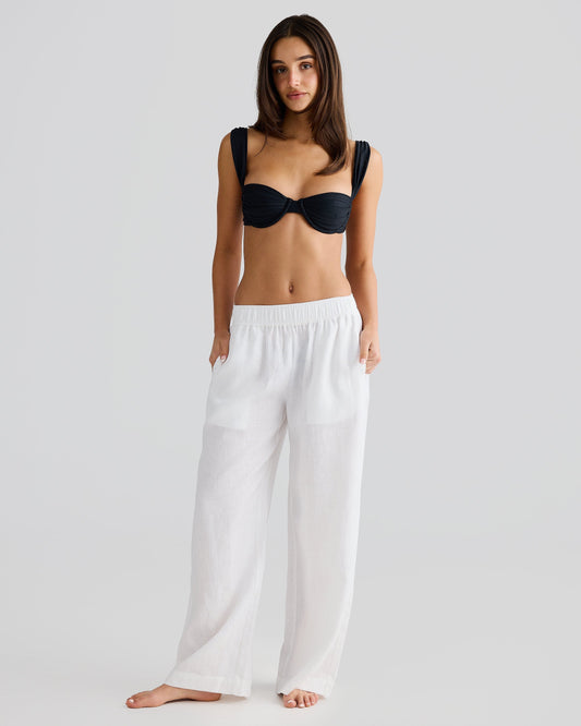 Pantalón de lino blanco