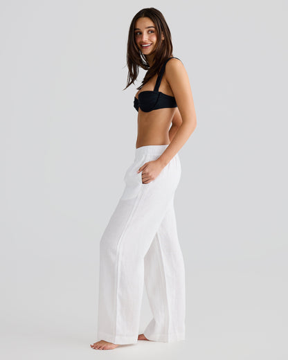 Pantalón de lino blanco