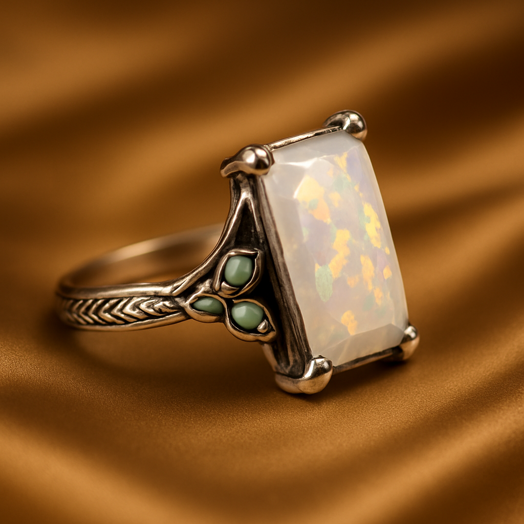 Anillo Vintage Resplandor de Ópalo en Plata