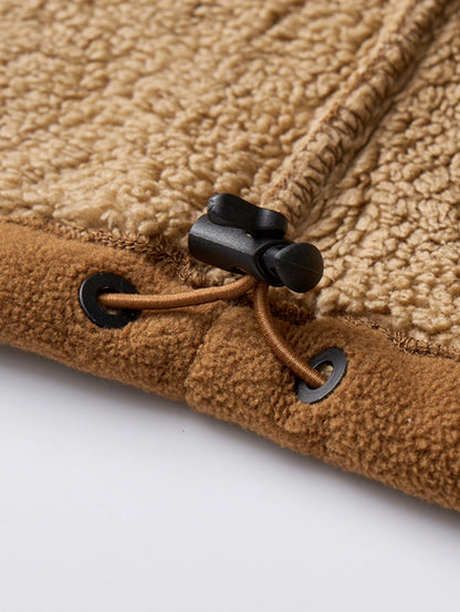 Teddyfodrad fleecejacka med ståkrage
