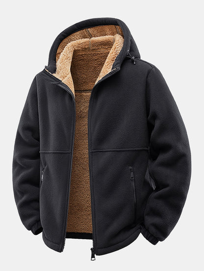 Teddyfodrad fleecejacka med huva