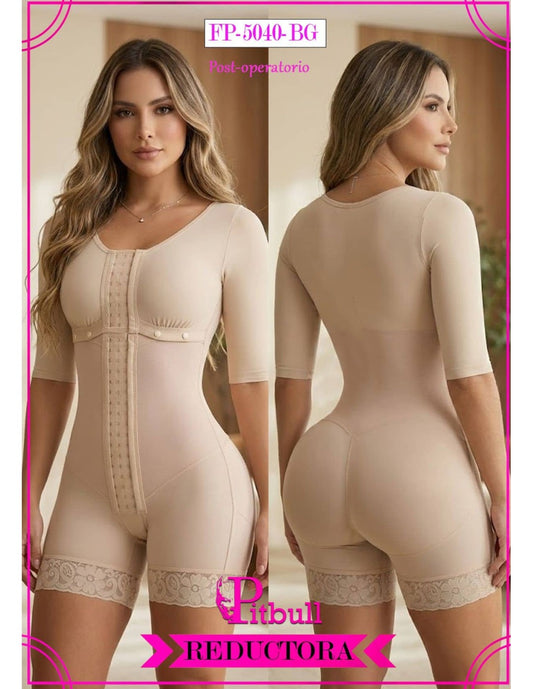 FAJA REDUCTORA POST OPERATORIO POST QUIRURGICA CON MANGAS Y BROCHES  FP5040