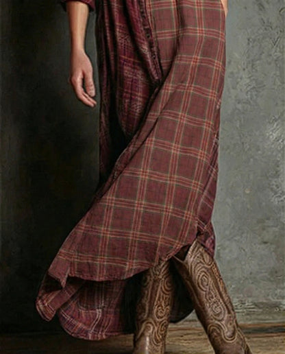 Valentina - Vestido largo a cuadros