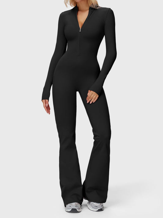 Yeoreo Belle Langarm Flared Jumpsuit mit Reißverschluss