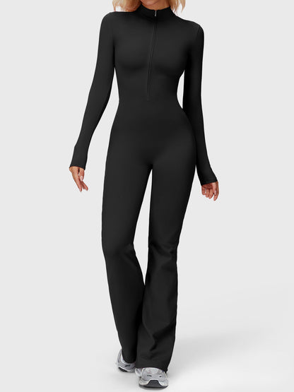 Yeoreo Belle Langarm Flared Jumpsuit mit Reißverschluss