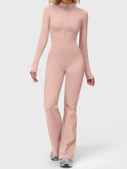 Yeoreo Belle Langarm Flared Jumpsuit mit Reißverschluss
