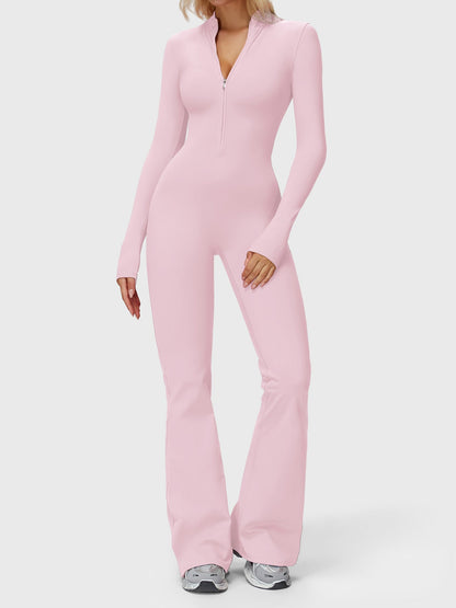 Yeoreo Belle Langarm Flared Jumpsuit mit Reißverschluss