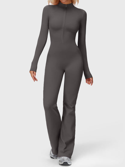 Yeoreo Belle Langarm Flared Jumpsuit mit Reißverschluss