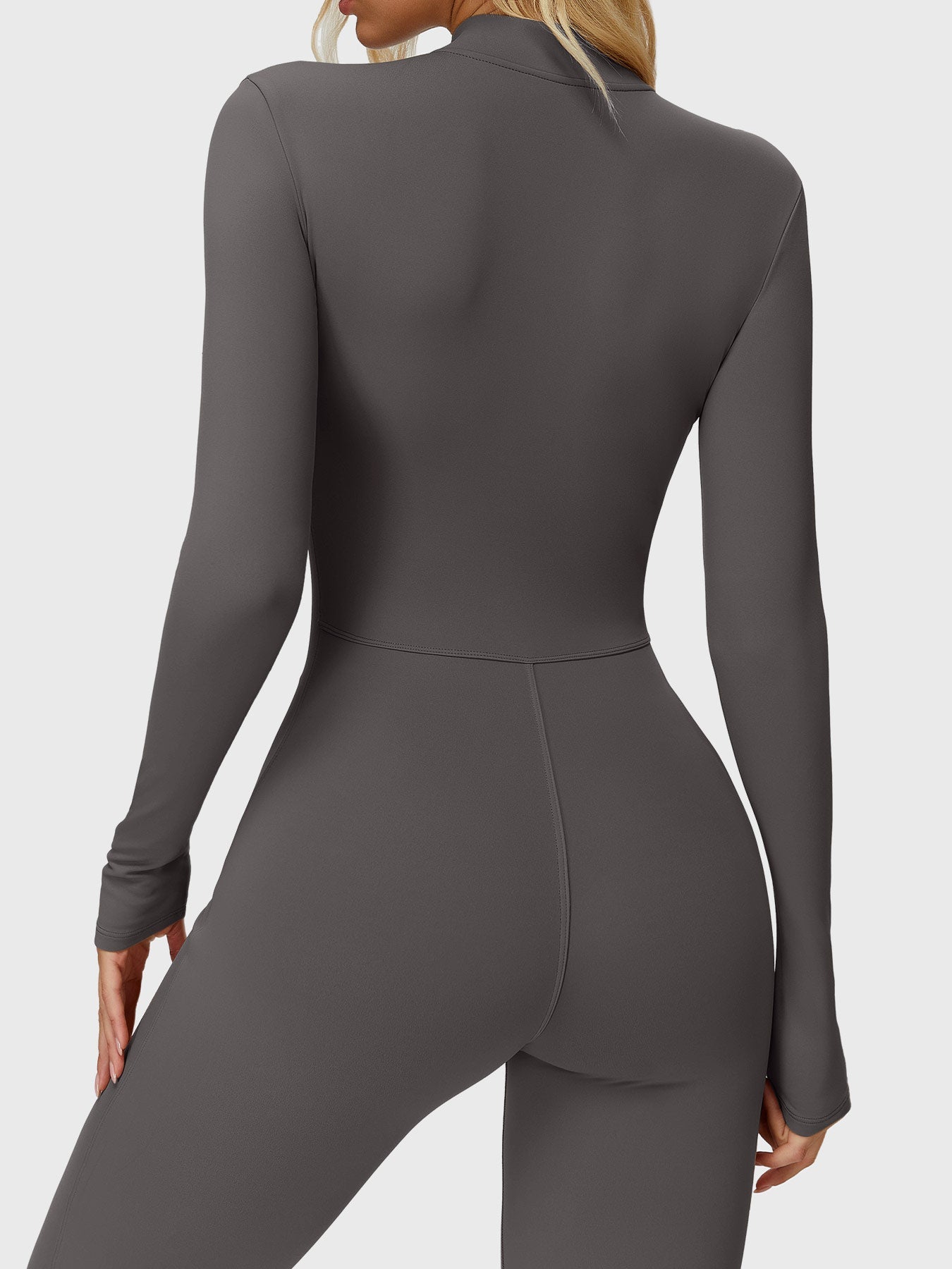 Yeoreo Belle Langarm Flared Jumpsuit mit Reißverschluss