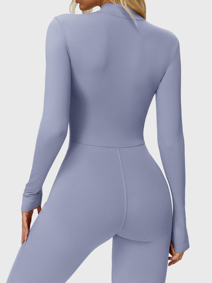 Yeoreo Belle Langarm Flared Jumpsuit mit Reißverschluss