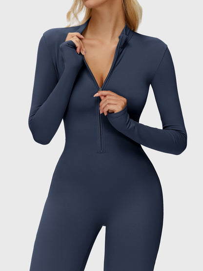 Yeoreo Belle Langarm Flared Jumpsuit mit Reißverschluss