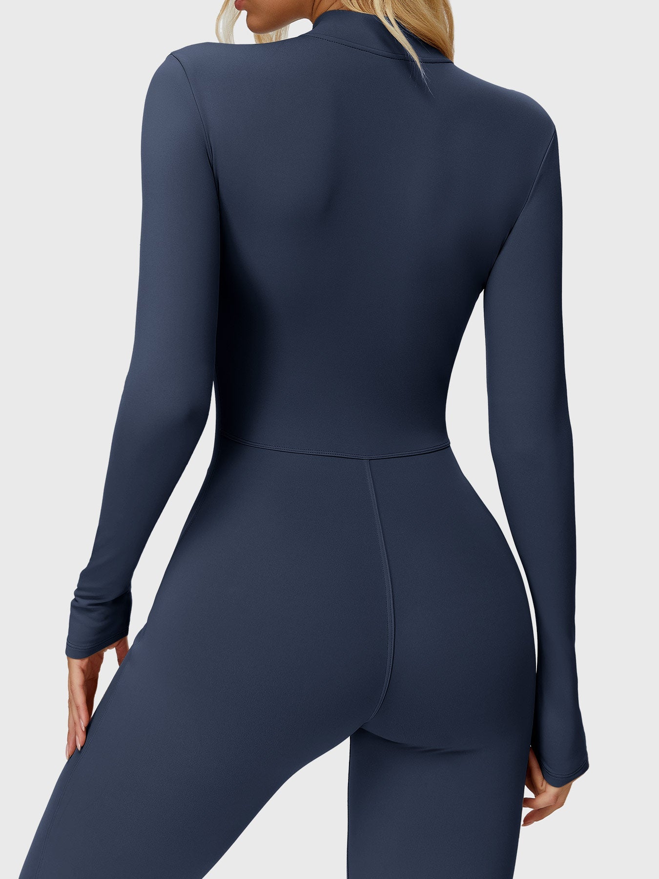 Yeoreo Belle Langarm Flared Jumpsuit mit Reißverschluss