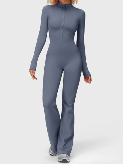 Yeoreo Belle Langarm Flared Jumpsuit mit Reißverschluss