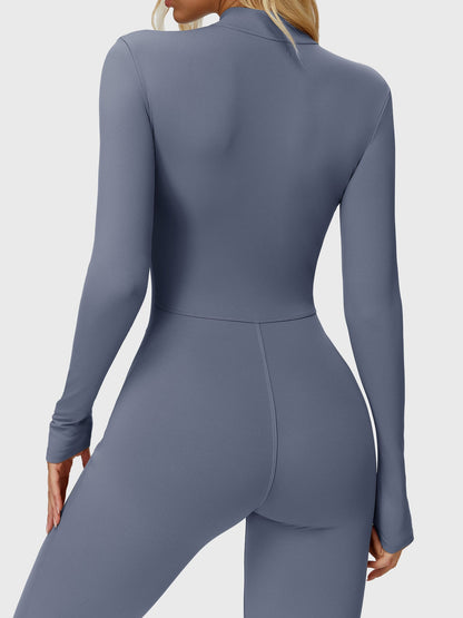Yeoreo Belle Langarm Flared Jumpsuit mit Reißverschluss