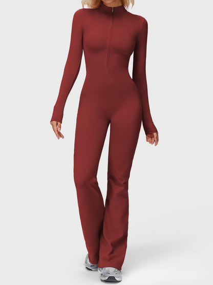 Yeoreo Belle Langarm Flared Jumpsuit mit Reißverschluss