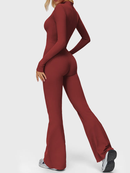 Yeoreo Belle Langarm Flared Jumpsuit mit Reißverschluss