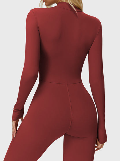 Yeoreo Belle Langarm Flared Jumpsuit mit Reißverschluss