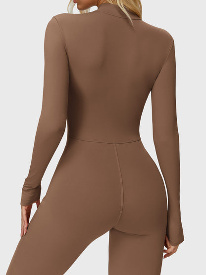 Yeoreo Belle Langarm Flared Jumpsuit mit Reißverschluss